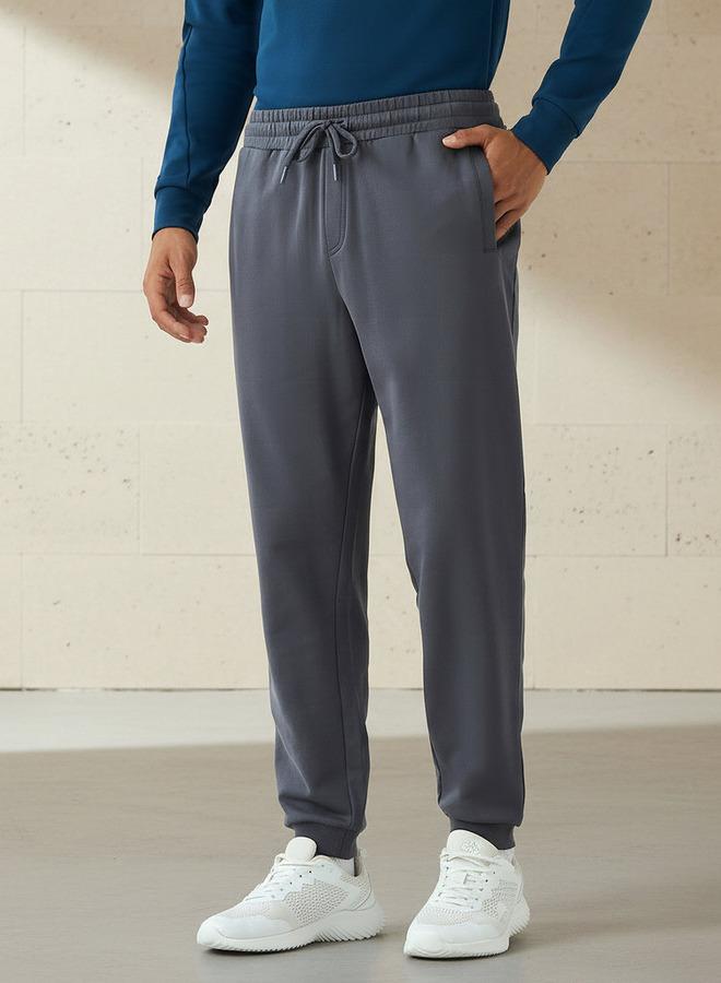 Active Men Regular Fit Joggers with Drawstring Waist - Image 1